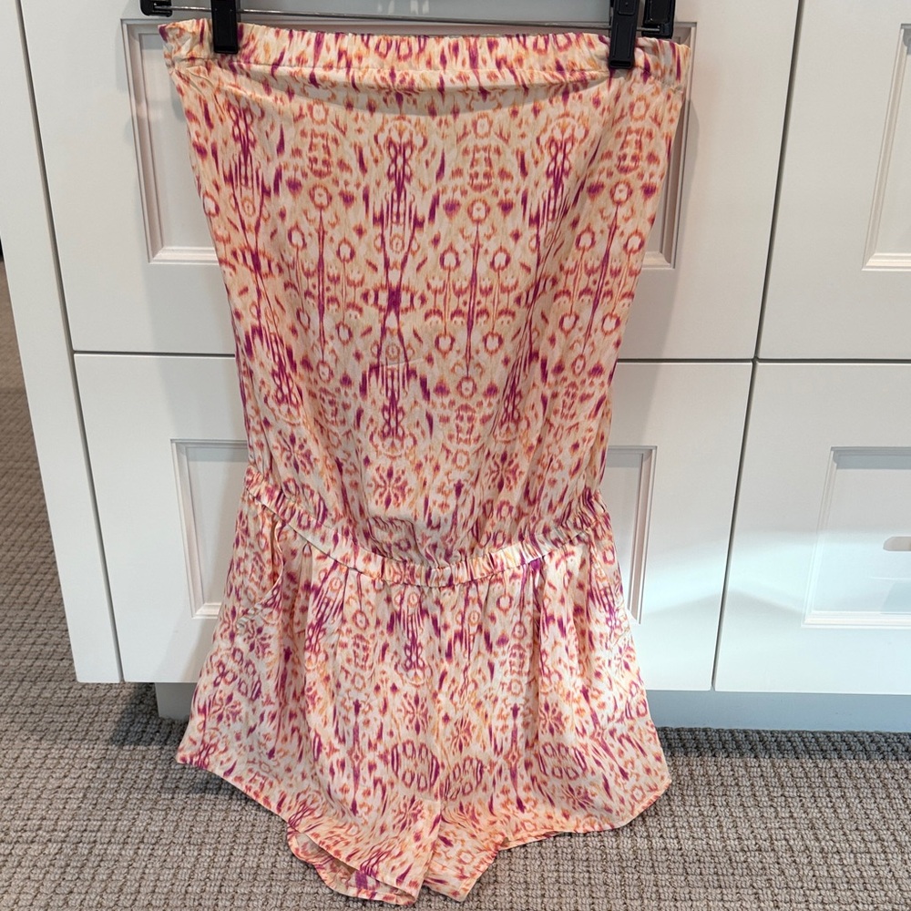 Joie Pink and Orange Patterned Women romper